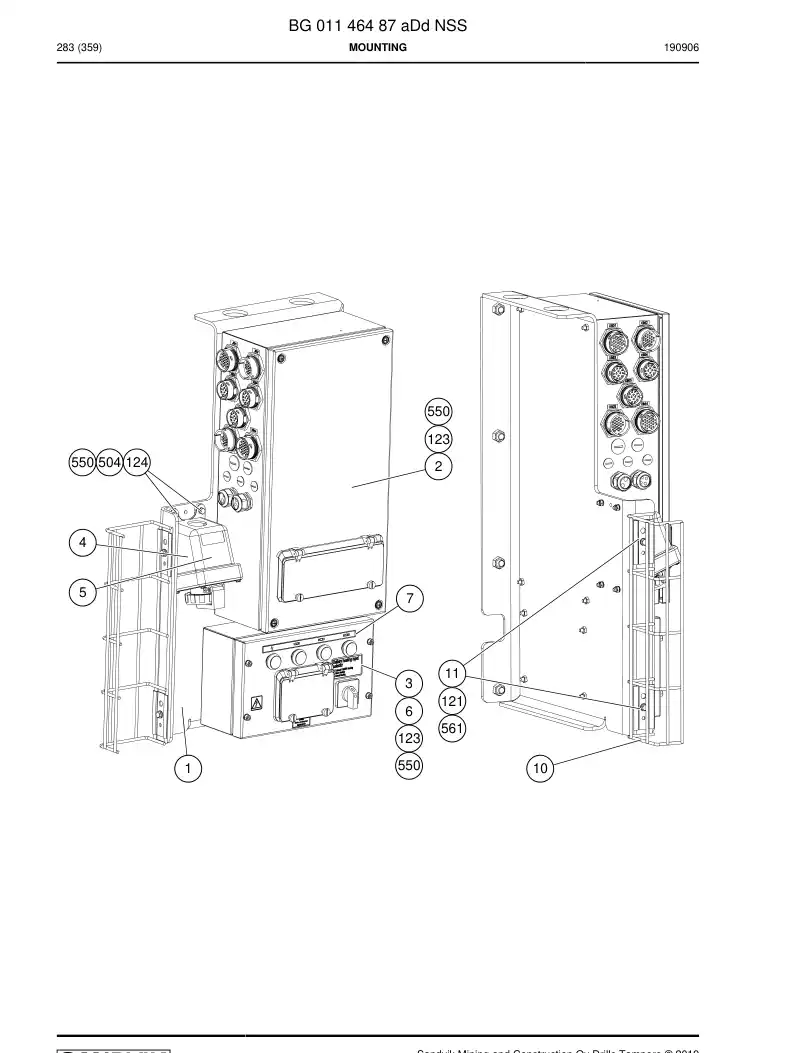 BG01146487a BG 011 464 87a Mounting - Sandvik Technical Drawing