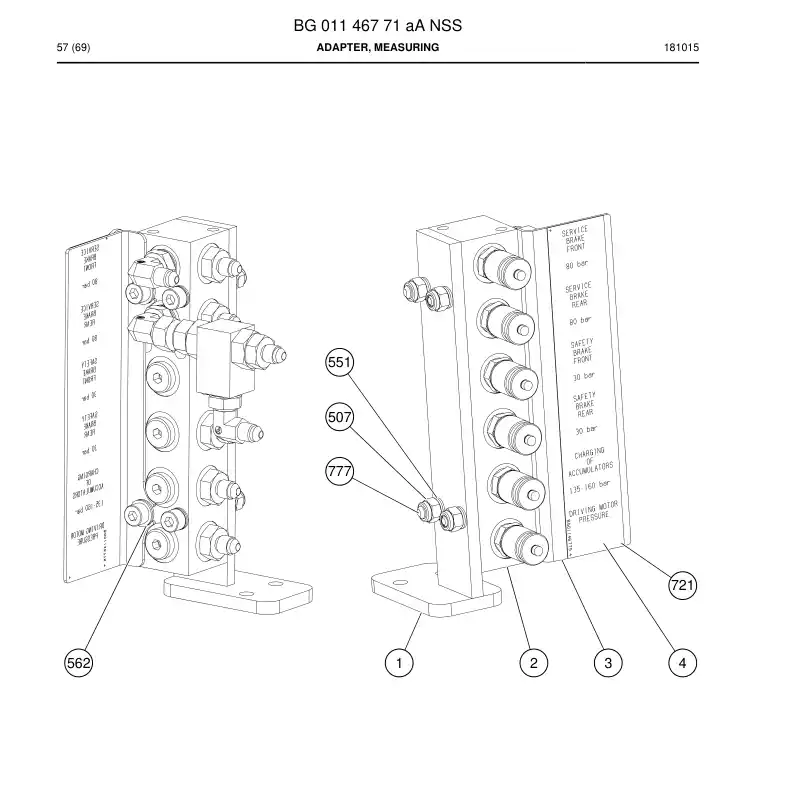 BG01146771a BG 011 467 71a Adapter, Measuring - Sandvik Technical Drawing