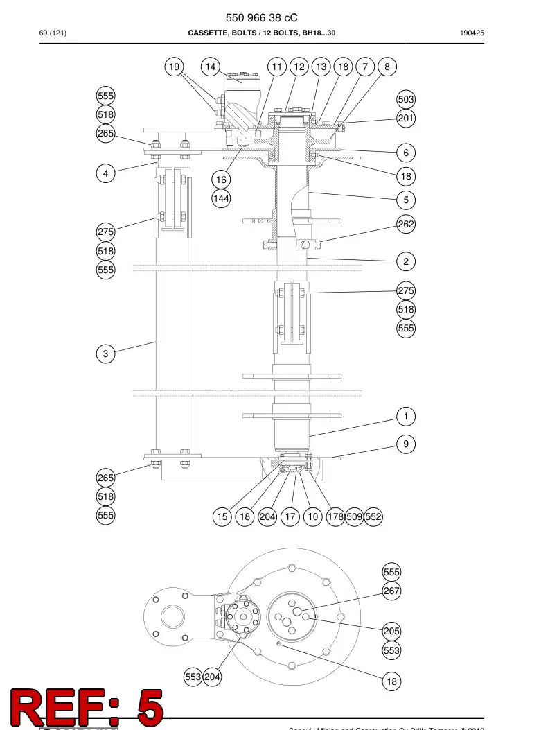 BG01148315a BG 011 483 15a Plate, End - Sandvik Technical Drawing