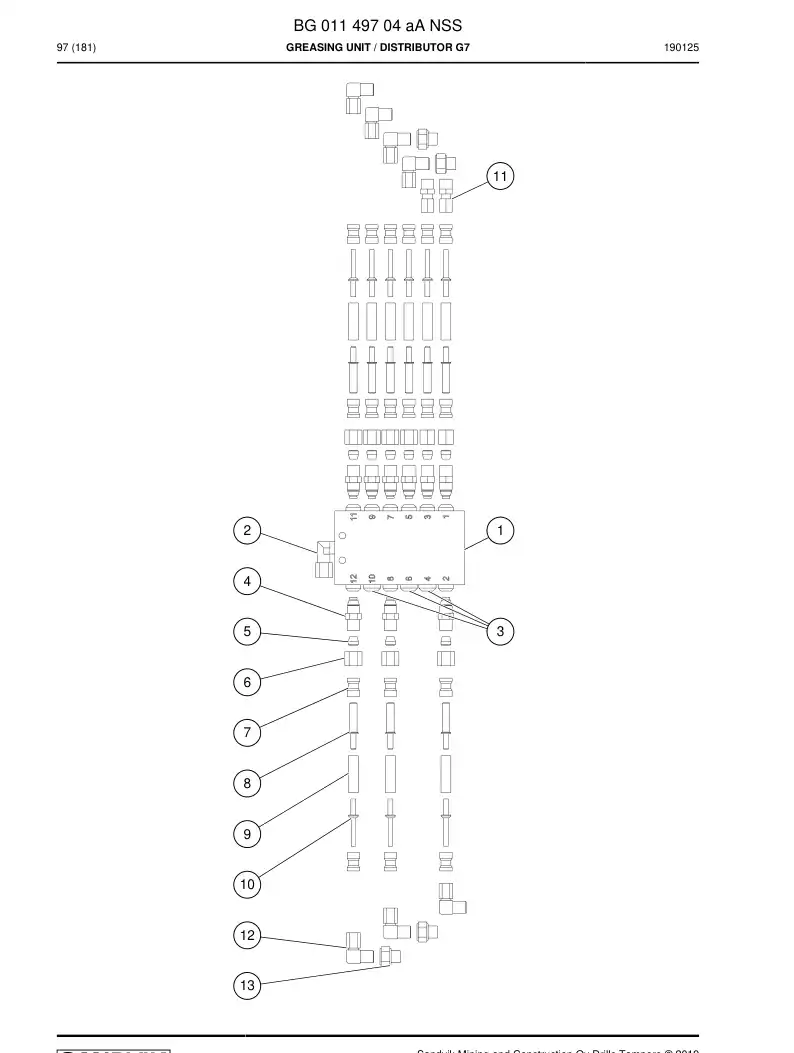 BG01149704a BG 011 497 04a Greasing Unit - Sandvik Technical Drawing