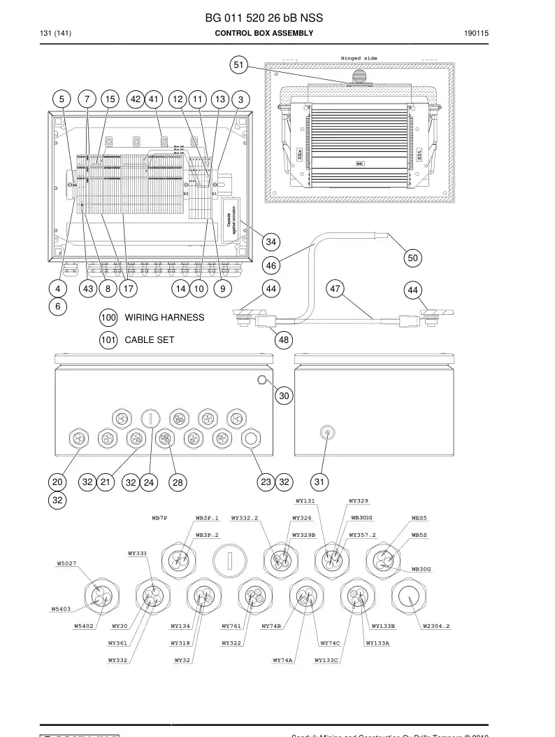 BG01152026b BG 011 520 26b Control Box Assembly - Sandvik Technical Drawing