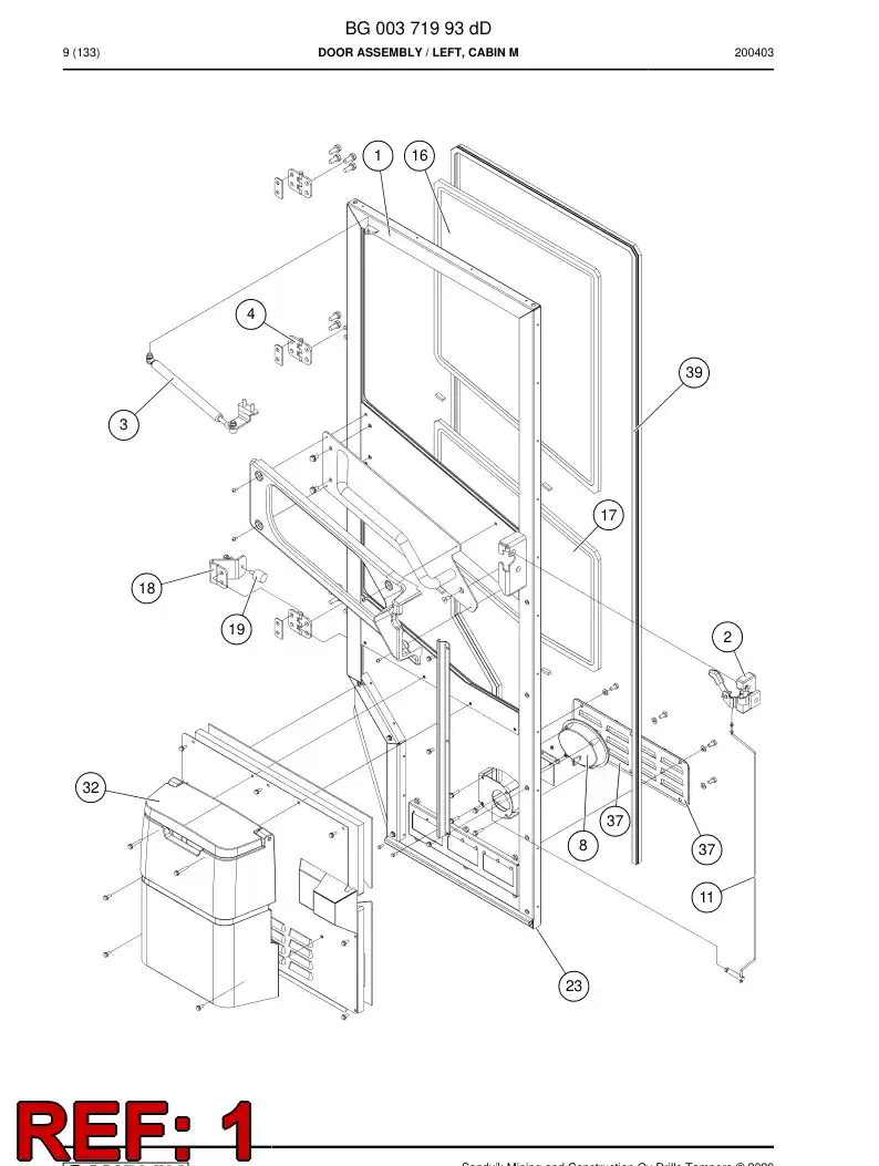 BG01153171a BG 011 531 71a Frame - Sandvik Technical Drawing