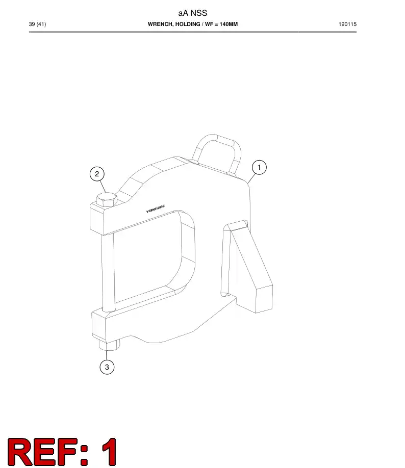 BG01155483a BG 011 554 83a Wrench, Holding - Sandvik Technical Drawing
