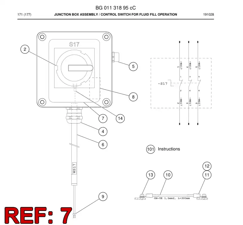 BG01155701b BG 011 557 01b Decal - Sandvik Technical Drawing