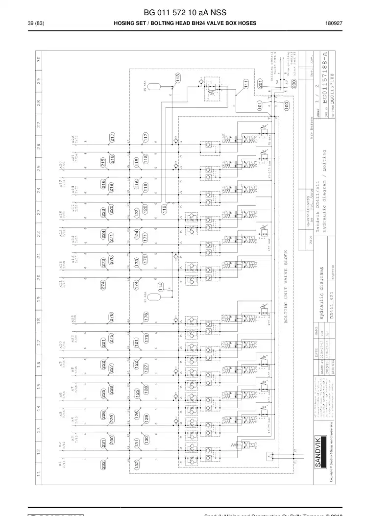 BG01157210a BG 011 572 10a Hosing Set - Sandvik Technical Drawing