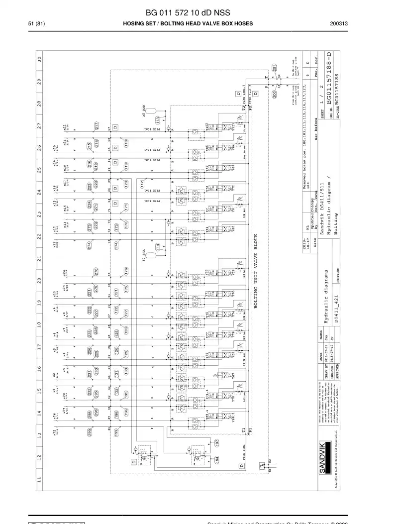 BG01157210d BG 011 572 10d Hosing Set - Sandvik Technical Drawing
