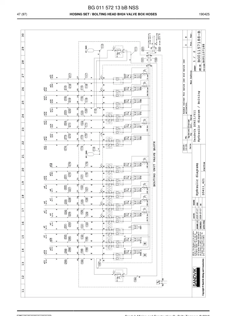 BG01157213b BG 011 572 13b Hosing Set - Sandvik Technical Drawing