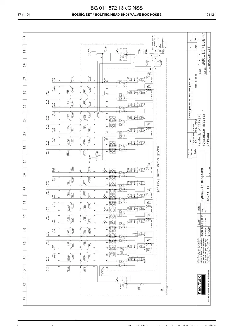 BG01157213c BG 011 572 13c Hosing Set - Sandvik Technical Drawing