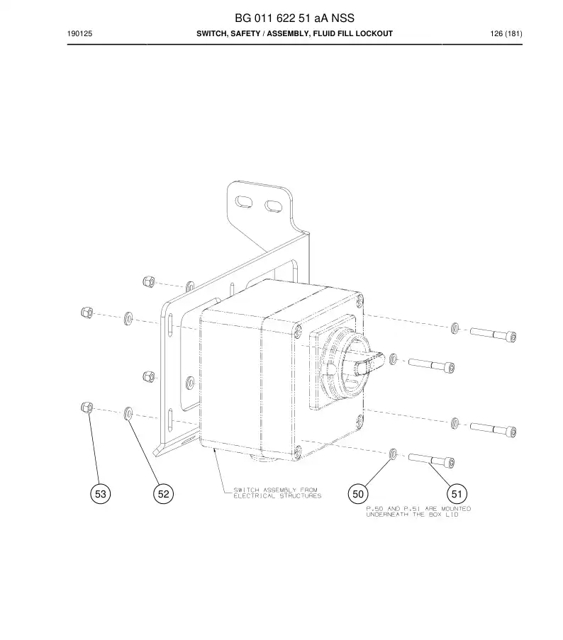 BG01162251a BG 011 622 51a Switch, Safety - Sandvik Technical Drawing