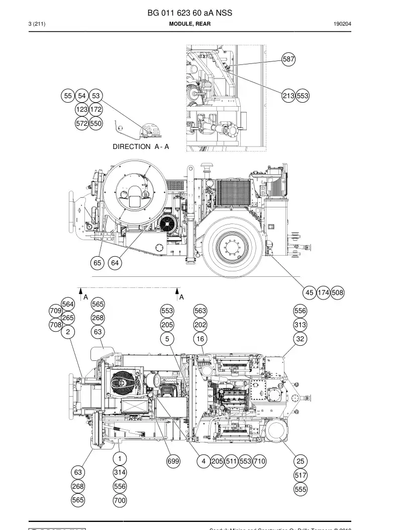 BG01162360a BG 011 623 60a MDULO, PARTE REAR - Sandvik Technical Drawing