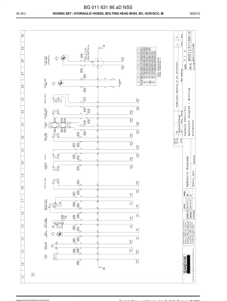 BG01163186a BG 011 631 86a Hosing Set - Sandvik Technical Drawing