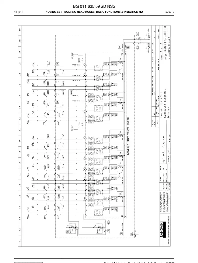 BG01163559a BG 011 635 59a Hosing Set - Sandvik Technical Drawing