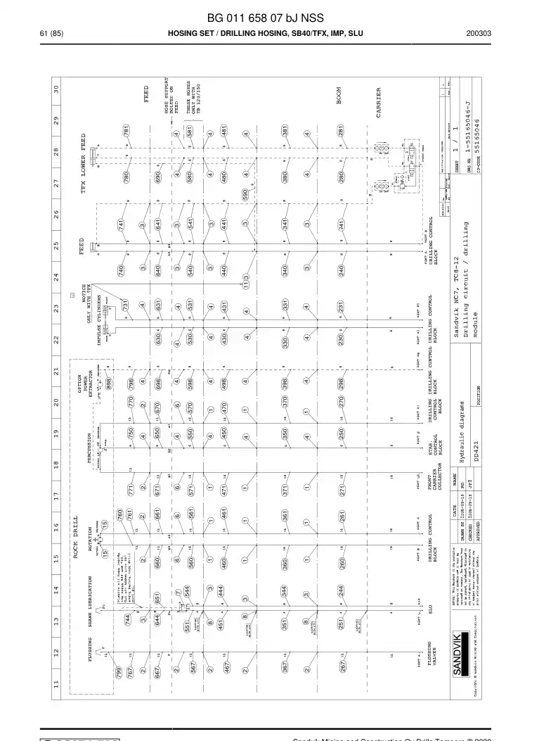 BG01165807b BG 011 658 07b Hosing Set - Sandvik Technical Drawing