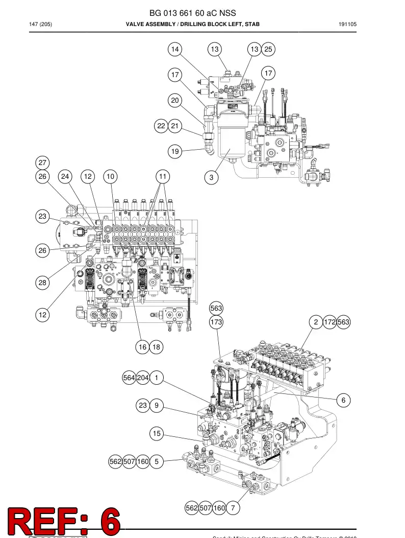 BG01167087a BG 011 670 87a Pipe Assembly - Sandvik Technical Drawing
