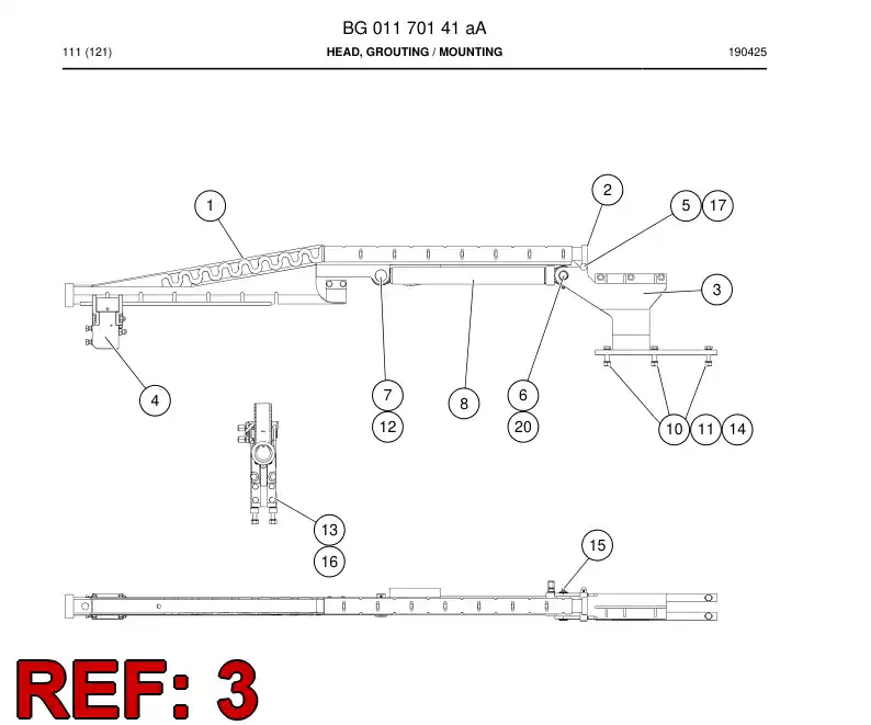 BG01170143a BG 011 701 43a Bracket - Sandvik Technical Drawing