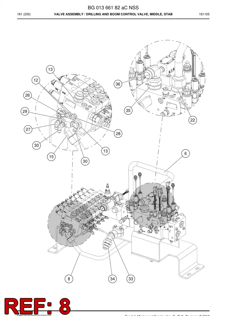 BG01170665a BG 011 706 65a Pipe Assembly - Sandvik Technical Drawing