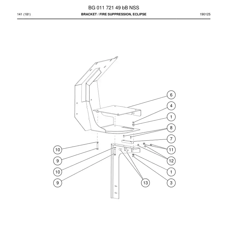 BG01172149b BG 011 721 49b Bracket - Sandvik Technical Drawing