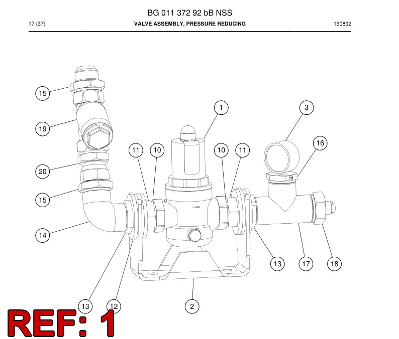 BG01179259a BG 011 792 59a Valve, Pressure Reducing - Sandvik Technical Drawing