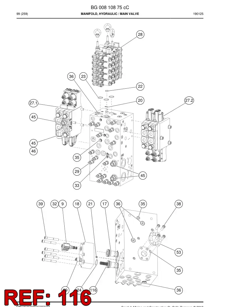 BG01179513a BG 011 795 13a Spare Parts Kit - Sandvik Technical Drawing