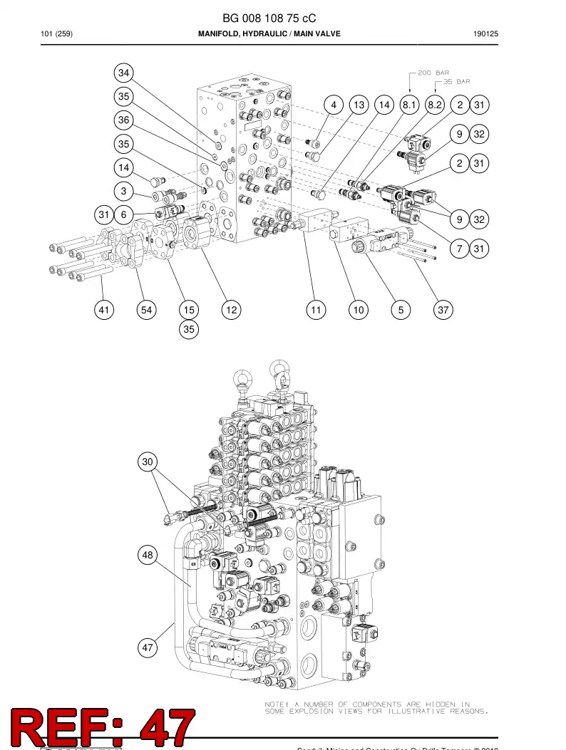BG01179893a BG 011 798 93a Pipe Assembly - Sandvik Technical Drawing