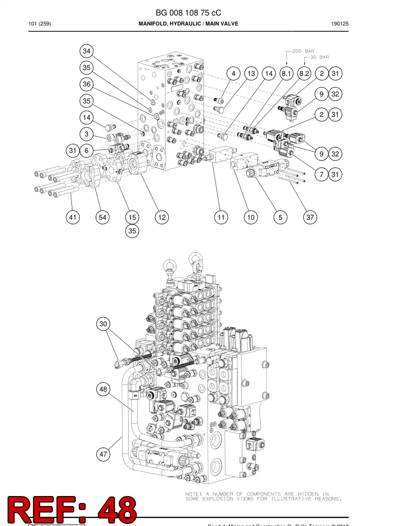BG01179894a BG 011 798 94a Pipe Assembly - Sandvik Technical Drawing