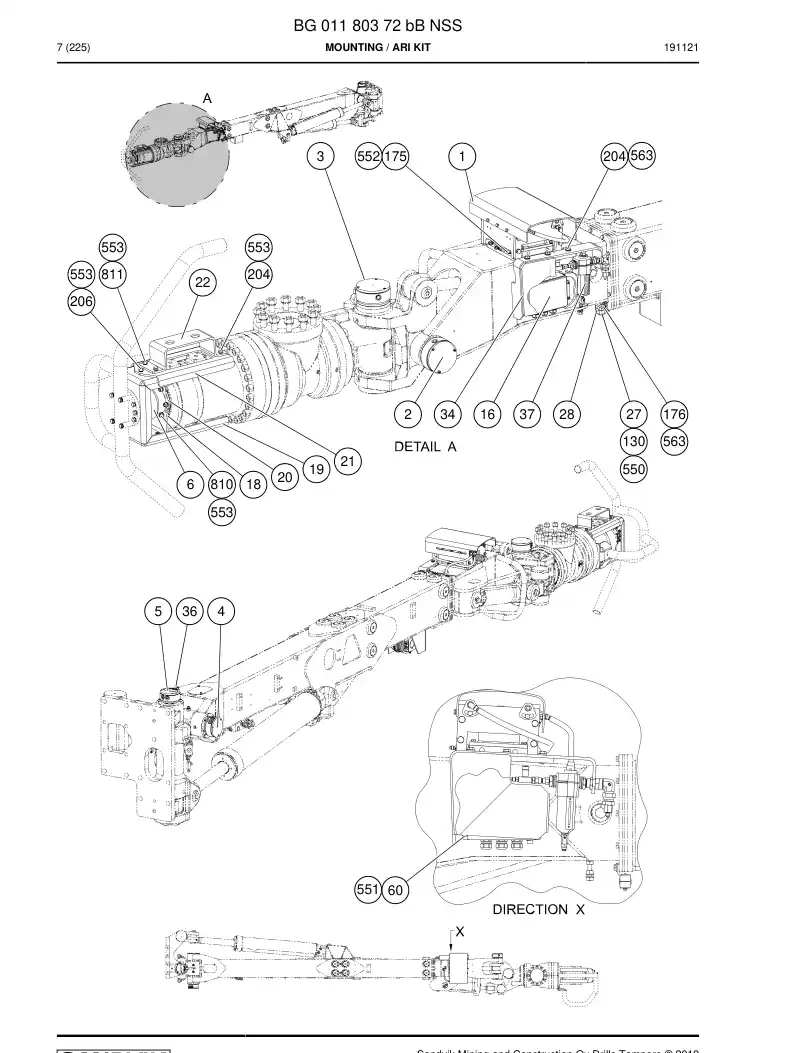 BG01180372b BG 011 803 72b Mounting - Sandvik Technical Drawing
