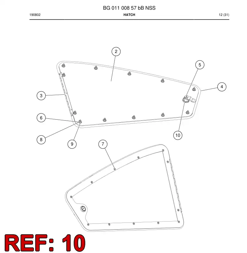 BG01180799a BG 011 807 99a Washer, Rubber - Sandvik Technical Drawing