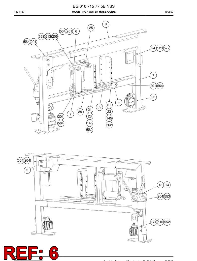 BG01182075a BG 011 820 75a Plate, Support - Sandvik Technical Drawing