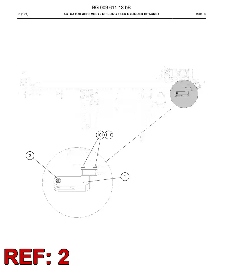 BG01182999a BG 011 829 99a Pin - Sandvik Technical Drawing
