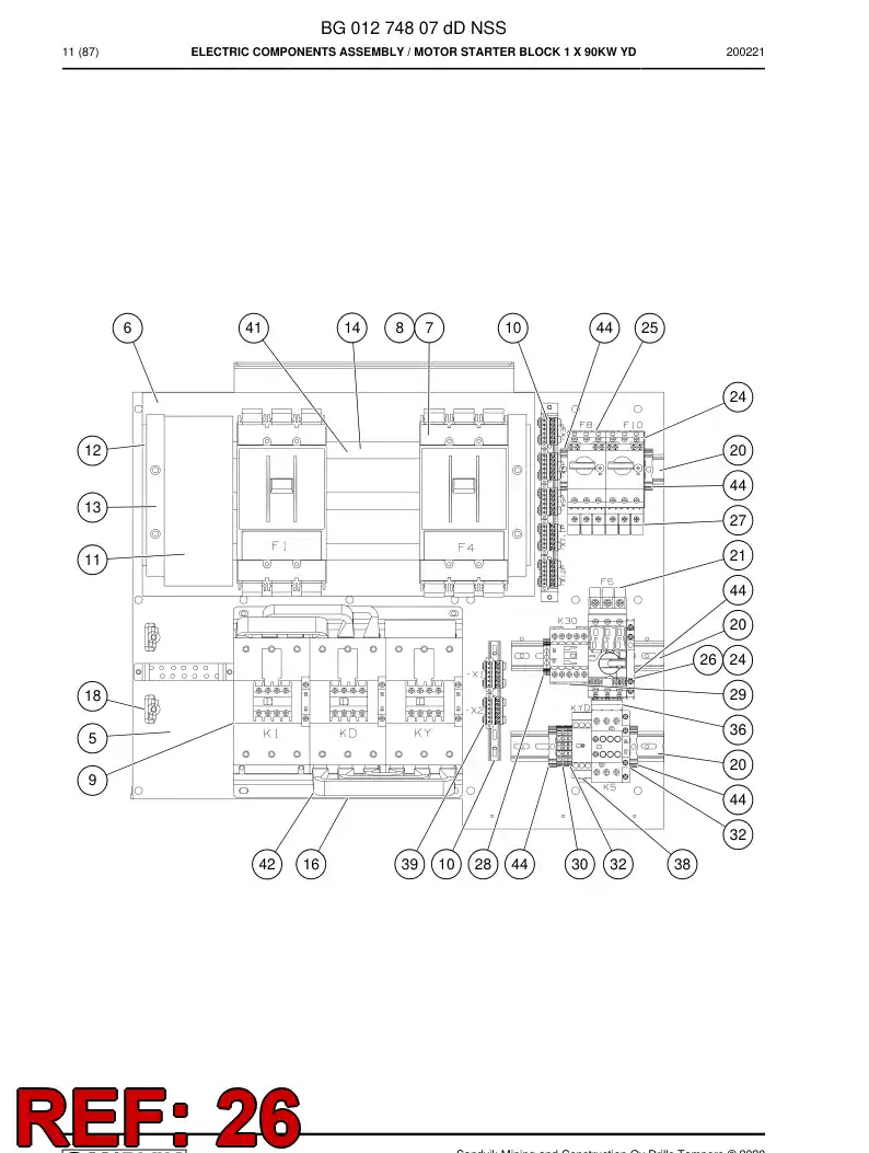 BG01184307a BG 011 843 07a Circuit Breaker - Sandvik Technical Drawing