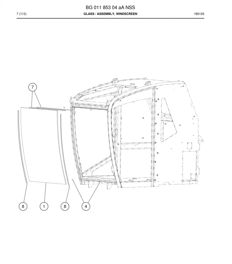 BG01185304a BG 011 853 04a Glass - Sandvik Technical Drawing