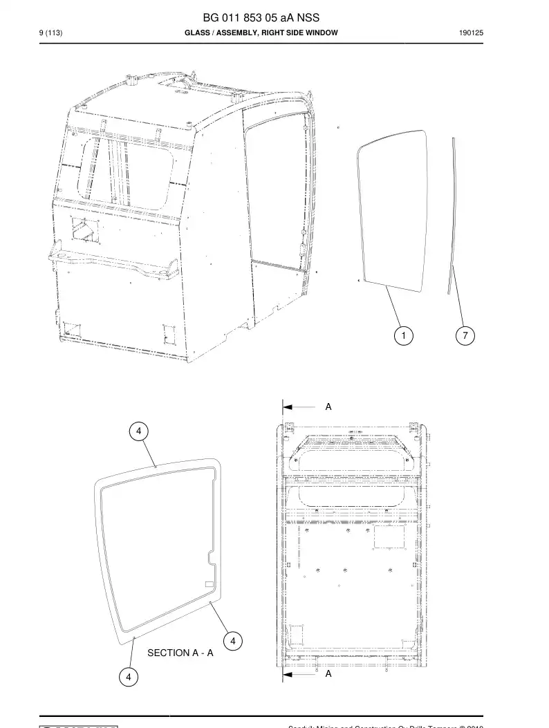 BG01185305a BG 011 853 05a Glass - Sandvik Technical Drawing