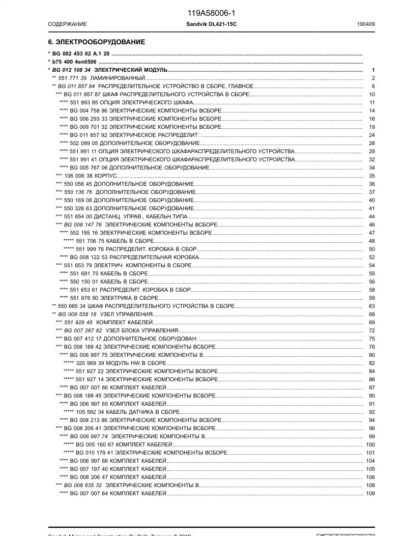 BG01185787d BG 011 857 87d Switchgear Cabinet Assembly - Sandvik Technical Drawing