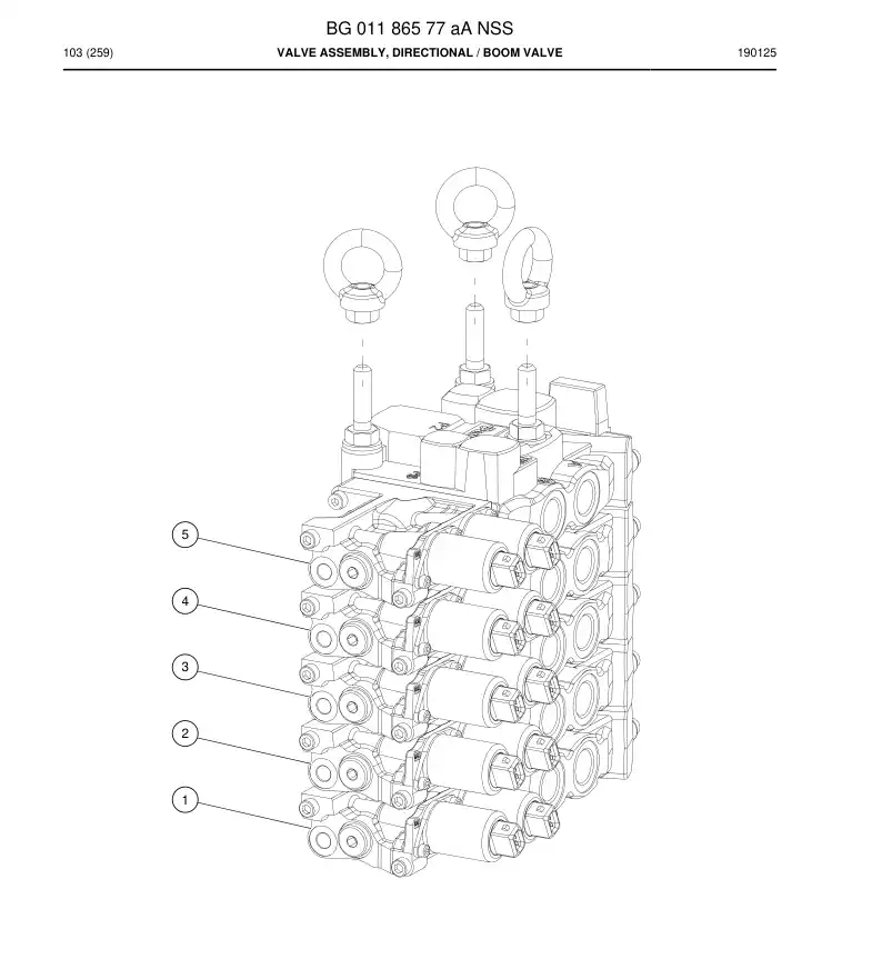 BG01186577a BG 011 865 77a Valve Assembly, Directional - Sandvik Technical Drawing