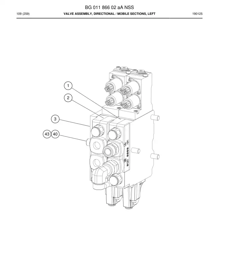 BG01186602a BG 011 866 02a Valve Assembly, Directional - Sandvik Technical Drawing