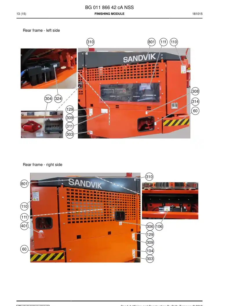 BG01186642c BG 011 866 42c Finishing module - Sandvik Technical Drawing