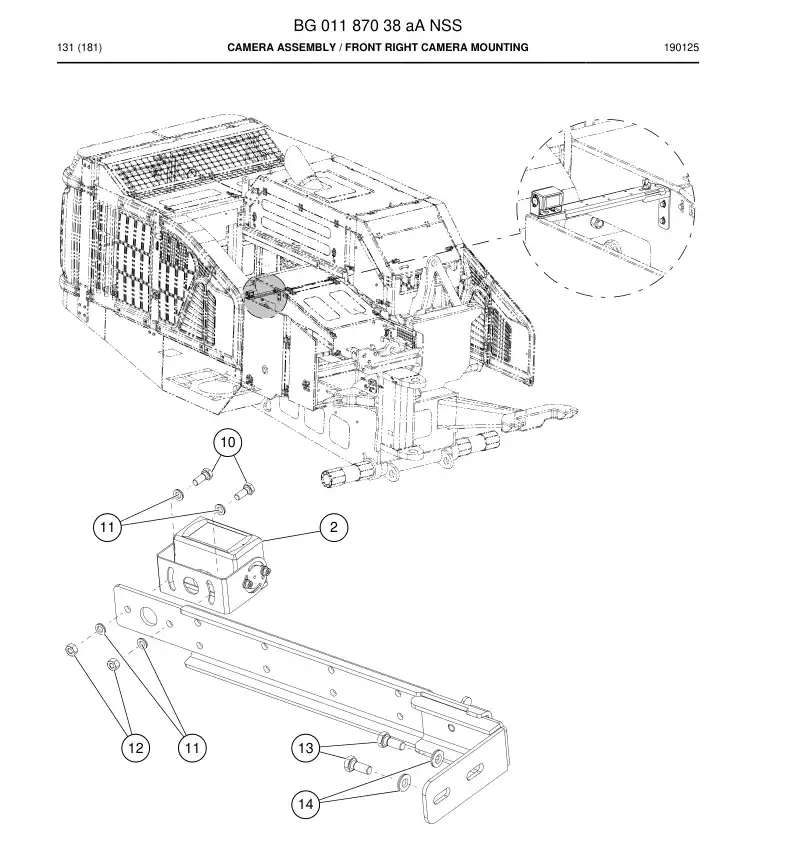 BG01187038a BG 011 870 38a Camera assembly - Sandvik Technical Drawing