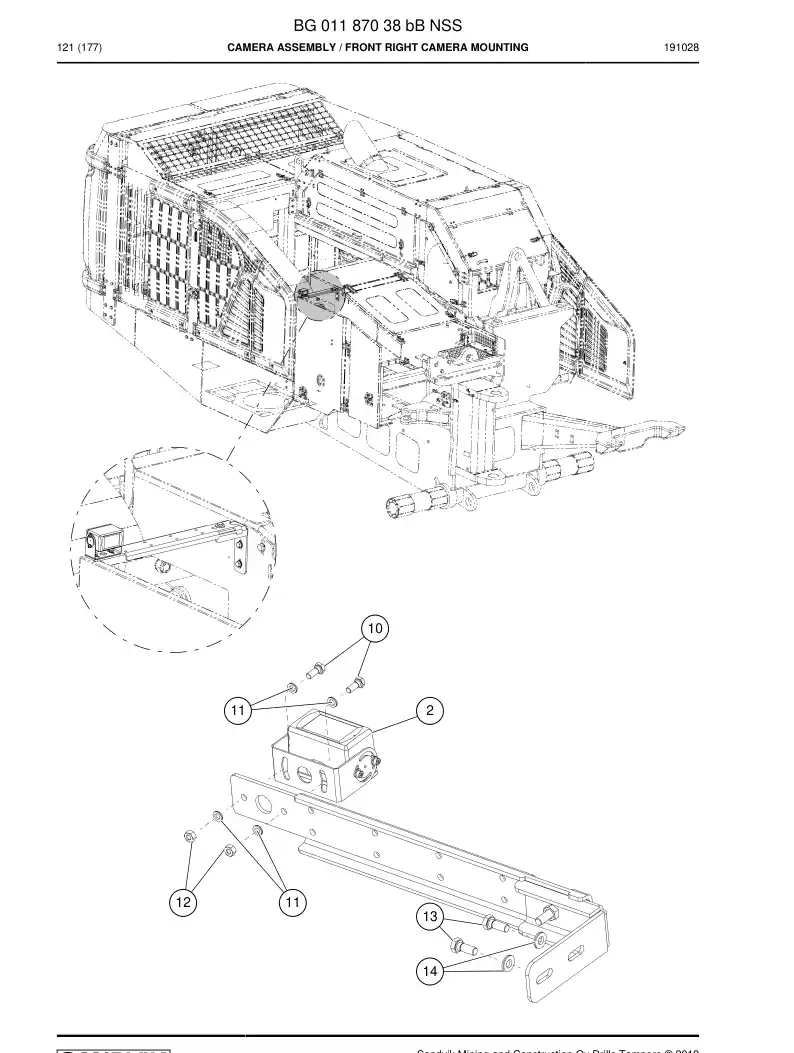 BG01187038b BG 011 870 38b Camera assembly - Sandvik Technical Drawing