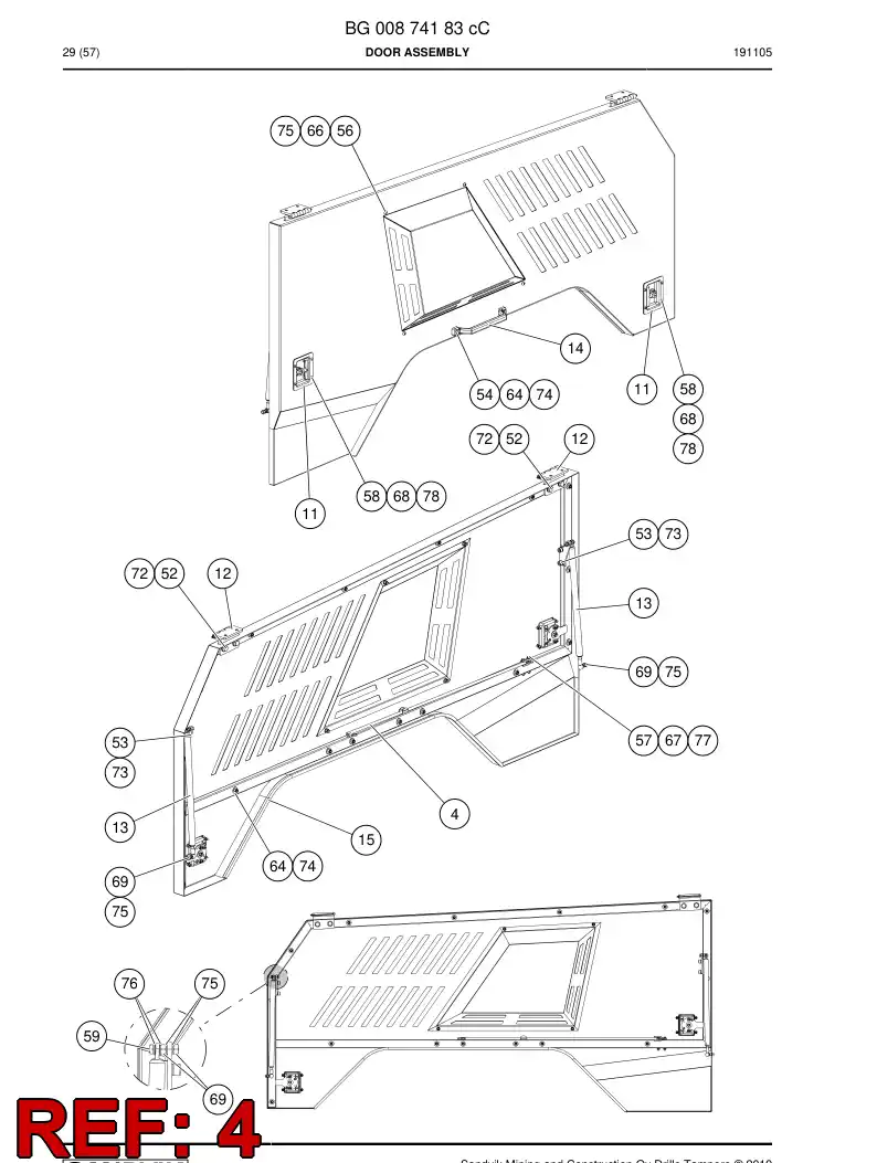 BG01192595a BG 011 925 95a Support - Sandvik Technical Drawing