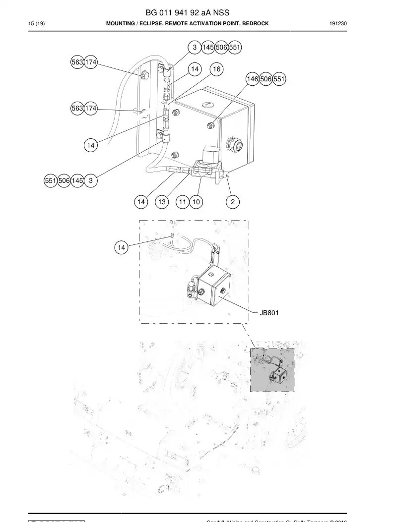 BG01194192a BG 011 941 92a Mounting - Sandvik Technical Drawing