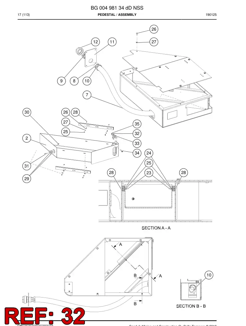 BG01194815a BG 011 948 15a Plate - Sandvik Technical Drawing