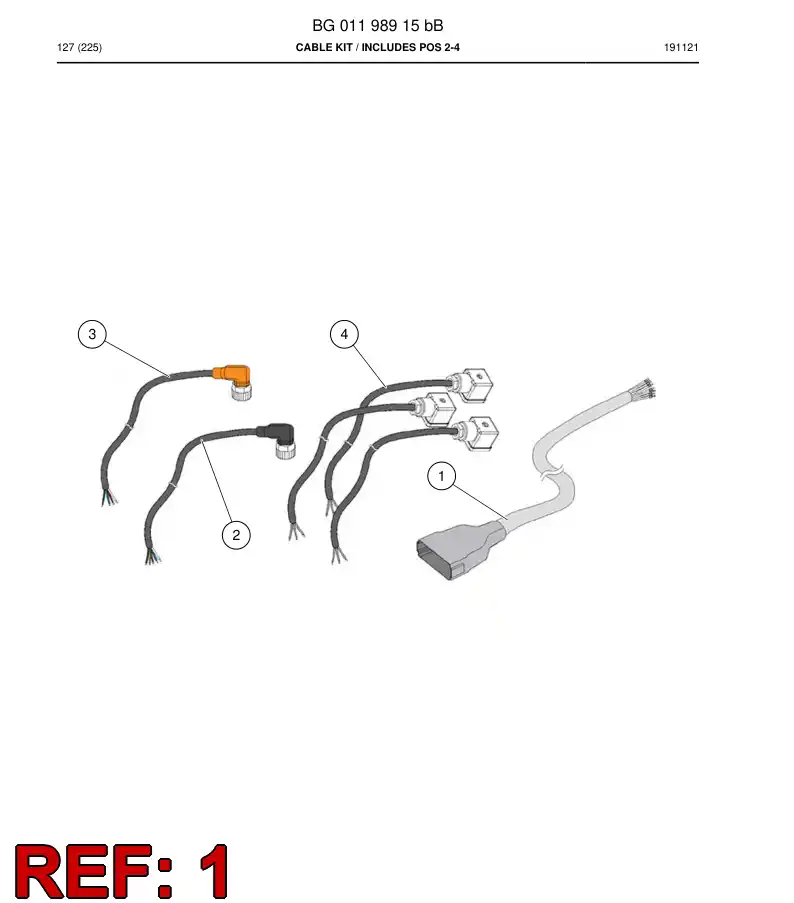 BG01198918b BG 011 989 18b Supply cable - Sandvik Technical Drawing
