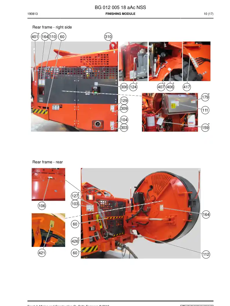 BG01200518a BG 012 005 18a Finishing module - Sandvik Technical Drawing