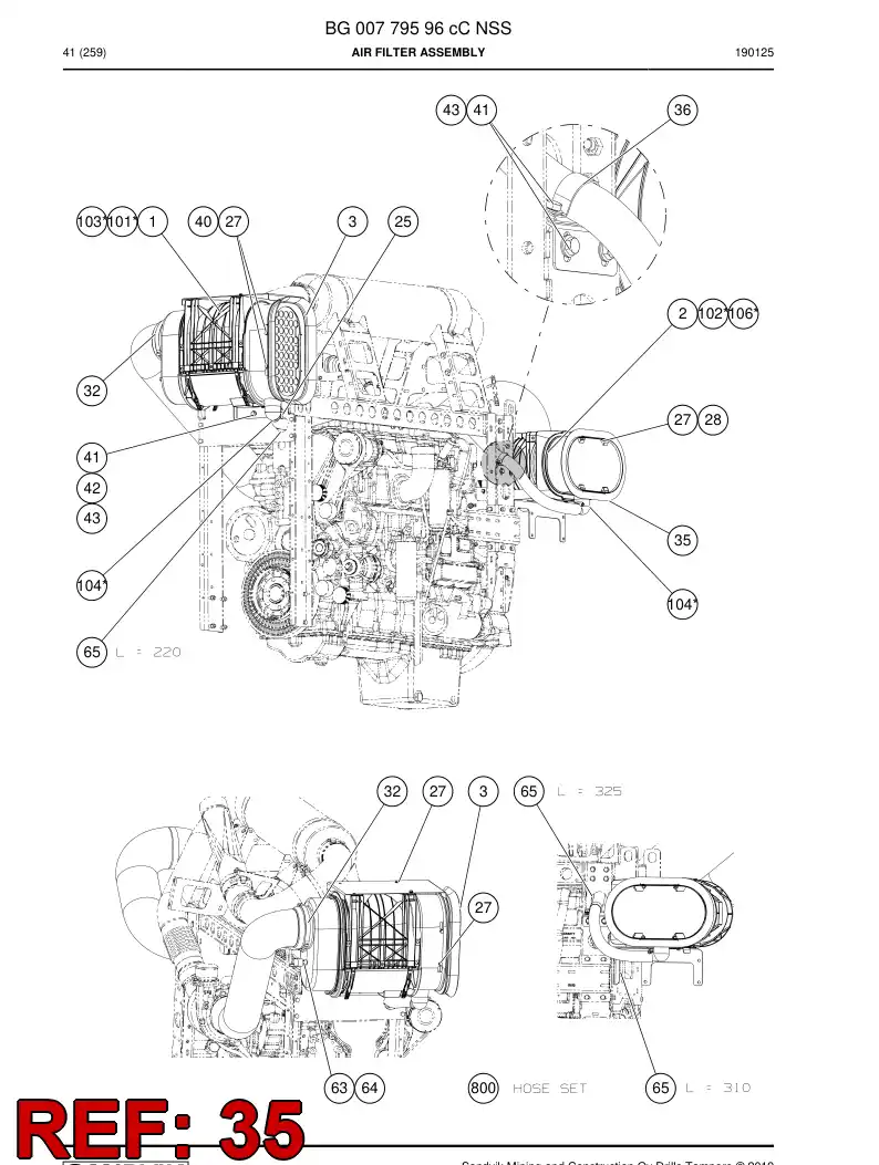 BG01201311a BG 012 013 11a Deflector, Air - Sandvik Technical Drawing
