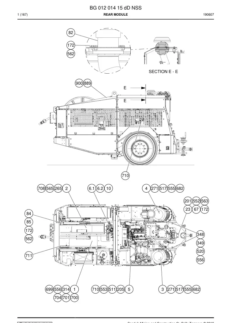 BG01201415d BG 012 014 15d Rear Module - Sandvik Technical Drawing