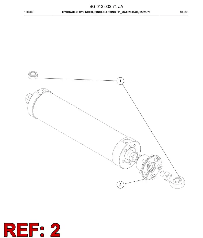 BG01203278a BG 012 032 78a Repair Kit - Sandvik Technical Drawing
