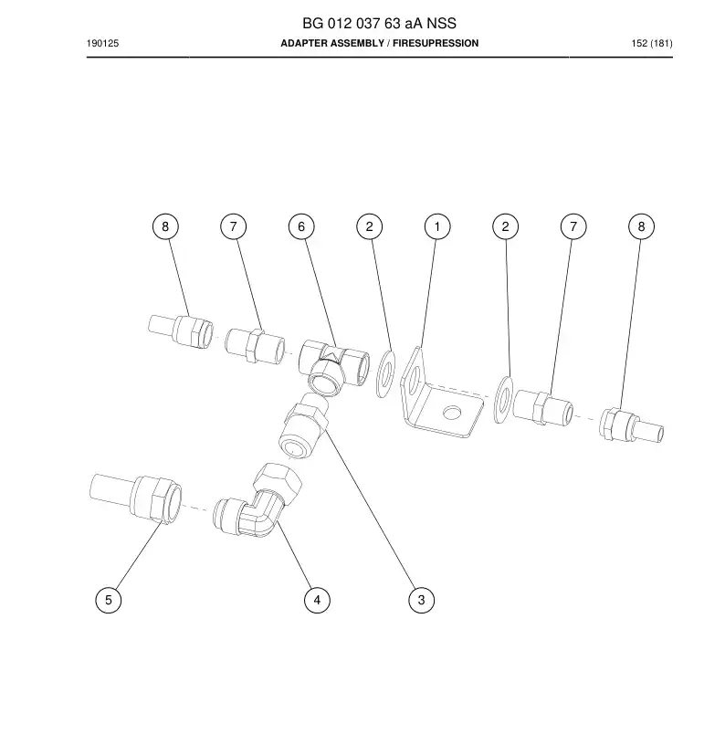 BG01203763a BG 012 037 63a Adapter Assembly - Sandvik Technical Drawing