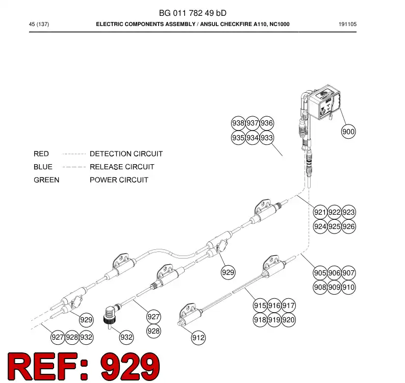 BG01205073a BG 012 050 73a Cable - Sandvik Technical Drawing
