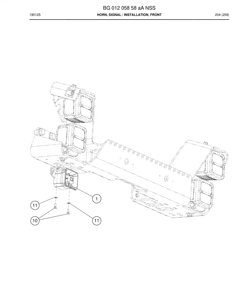 BG01205858a BG 012 058 58a Horn, Signal - Sandvik Technical Drawing