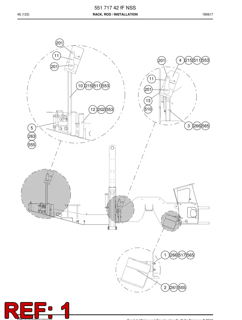 BG01207219a BG 012 072 19a Support - Sandvik Technical Drawing